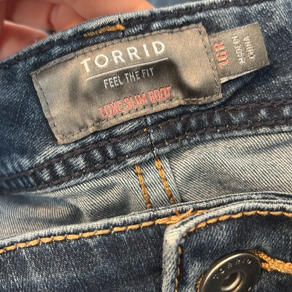 Torrid Luxe Slim Boot women’s blue bootcut jeans size 16R - Picture 9 of 10